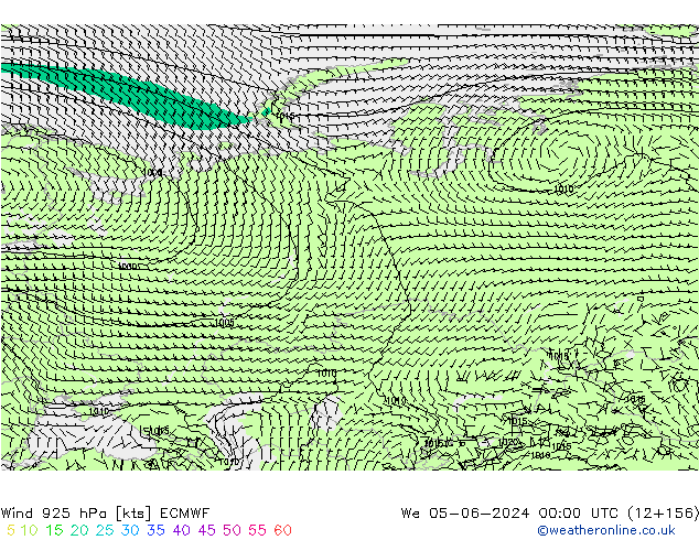 Vento 925 hPa ECMWF Qua 05.06.2024 00 UTC