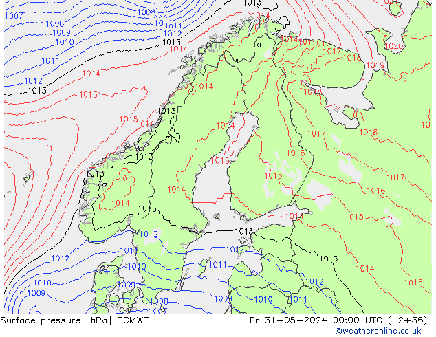 приземное давление ECMWF пт 31.05.2024 00 UTC