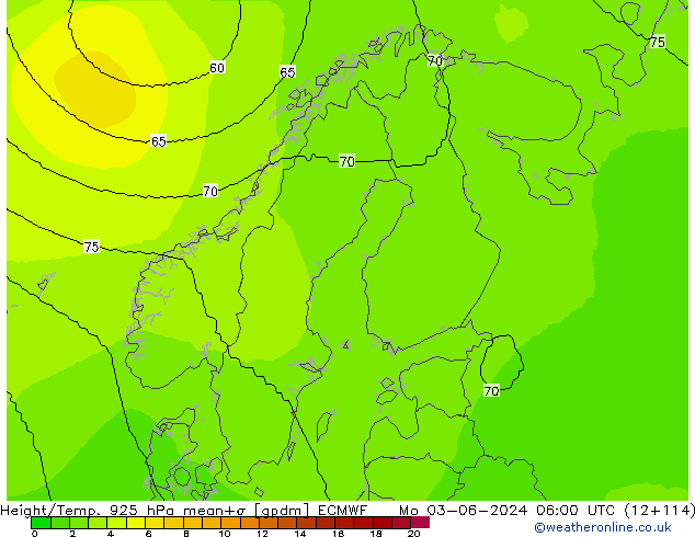 Hoogte/Temp. 925 hPa ECMWF ma 03.06.2024 06 UTC