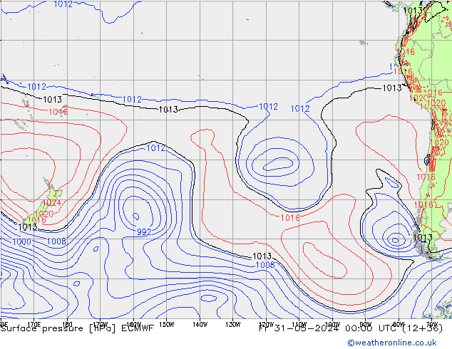 Luchtdruk (Grond) ECMWF vr 31.05.2024 00 UTC