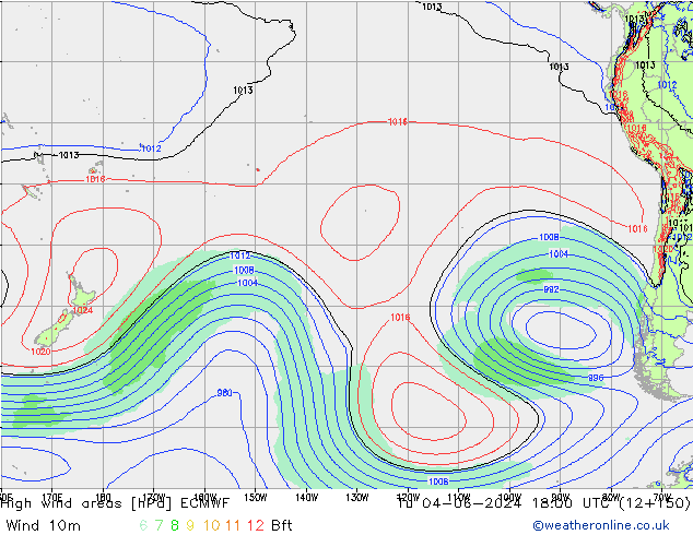 Windvelden ECMWF di 04.06.2024 18 UTC