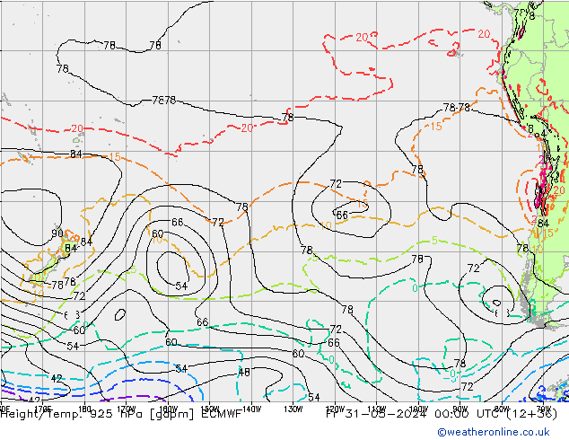 Géop./Temp. 925 hPa ECMWF ven 31.05.2024 00 UTC