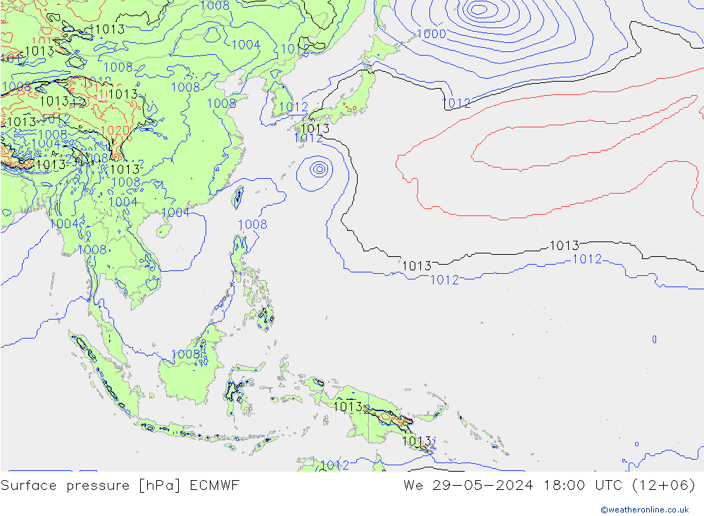 Yer basıncı ECMWF Çar 29.05.2024 18 UTC