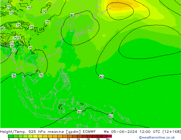 Yükseklik/Sıc. 925 hPa ECMWF Çar 05.06.2024 12 UTC