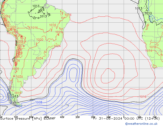 Yer basıncı ECMWF Cu 31.05.2024 00 UTC