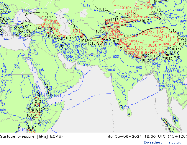 Bodendruck ECMWF Mo 03.06.2024 18 UTC