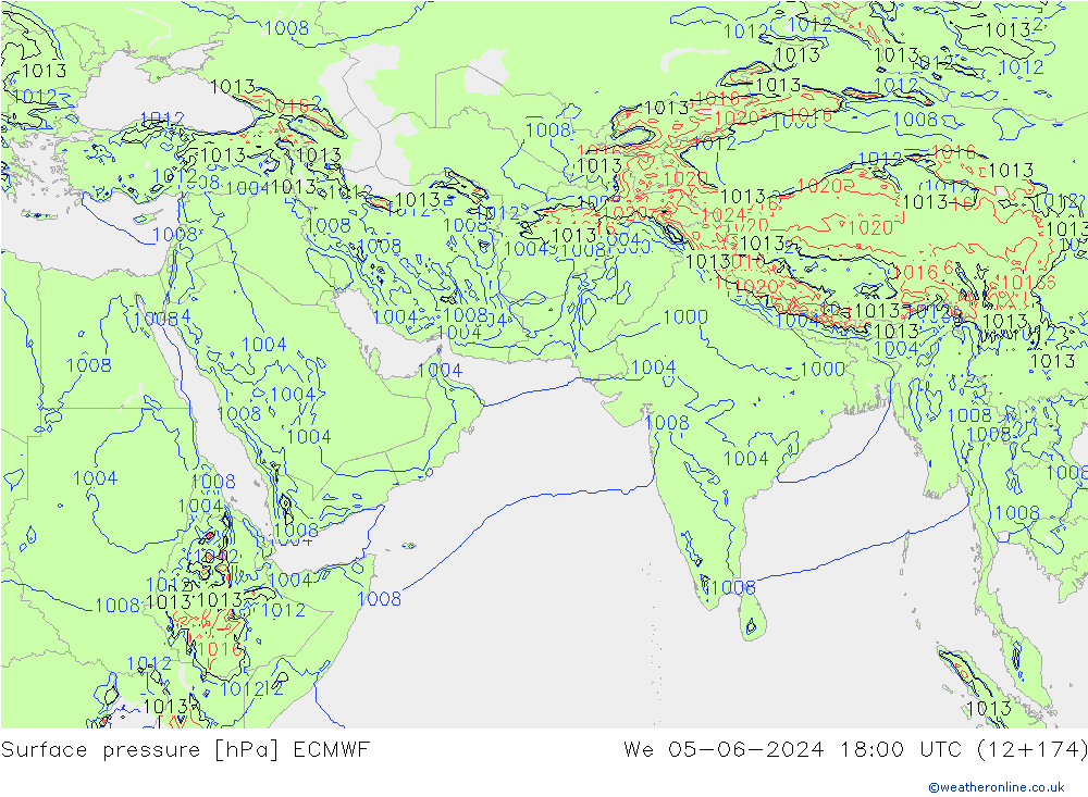 ciśnienie ECMWF śro. 05.06.2024 18 UTC