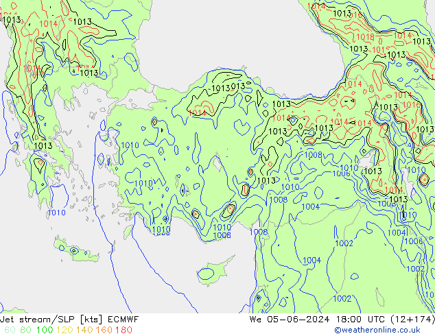 Corrente a getto ECMWF mer 05.06.2024 18 UTC