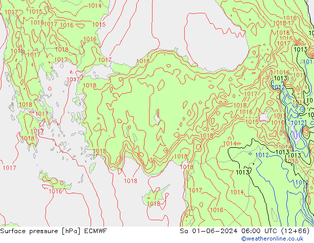 Luchtdruk (Grond) ECMWF za 01.06.2024 06 UTC