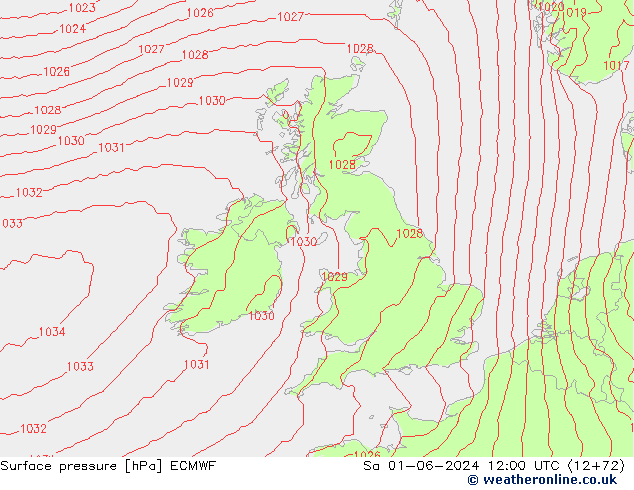 Luchtdruk (Grond) ECMWF za 01.06.2024 12 UTC