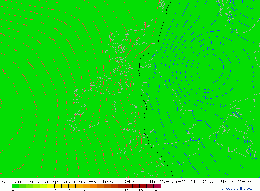 Yer basıncı Spread ECMWF Per 30.05.2024 12 UTC