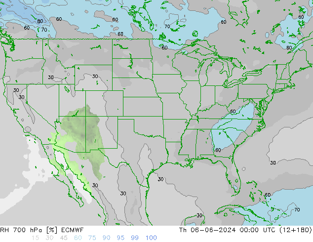 700 hPa Nispi Nem ECMWF Per 06.06.2024 00 UTC