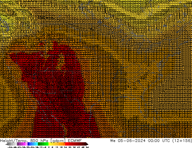 Géop./Temp. 850 hPa ECMWF mer 05.06.2024 00 UTC