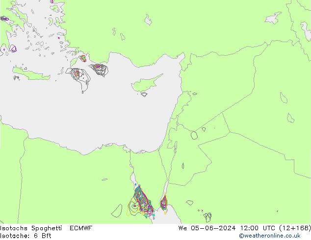 Isotachs Spaghetti ECMWF St 05.06.2024 12 UTC