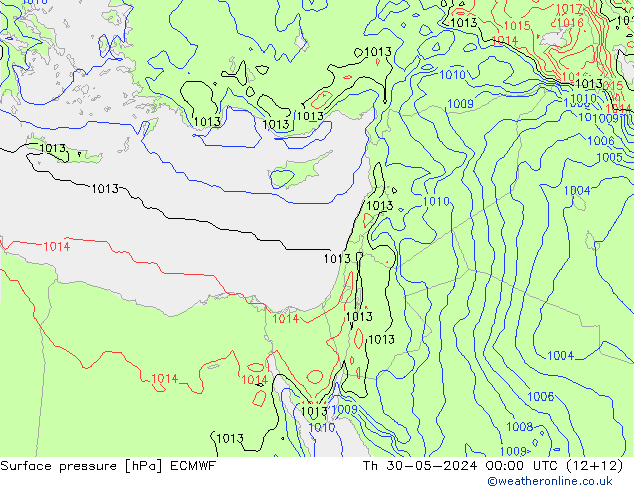 Pressione al suolo ECMWF gio 30.05.2024 00 UTC