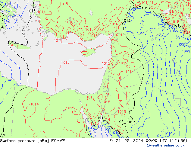 pressão do solo ECMWF Sex 31.05.2024 00 UTC