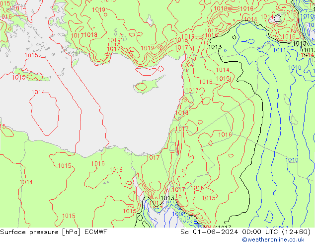 Surface pressure ECMWF Sa 01.06.2024 00 UTC