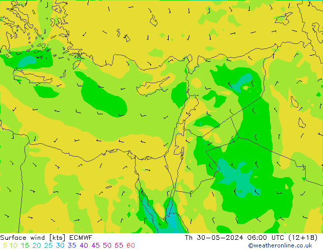 Vent 10 m ECMWF jeu 30.05.2024 06 UTC