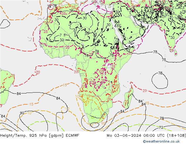 Géop./Temp. 925 hPa ECMWF lun 03.06.2024 06 UTC