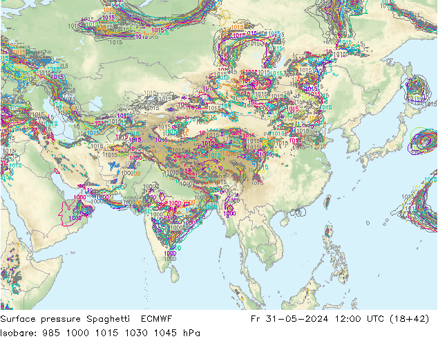 Yer basıncı Spaghetti ECMWF Cu 31.05.2024 12 UTC
