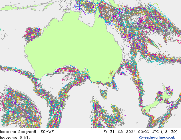 Izotacha Spaghetti ECMWF pt. 31.05.2024 00 UTC