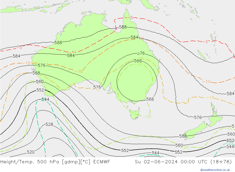 Height/Temp. 500 hPa ECMWF Ne 02.06.2024 00 UTC