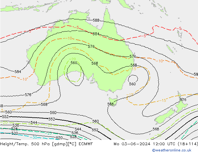 Géop./Temp. 500 hPa ECMWF lun 03.06.2024 12 UTC