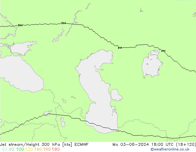 Prąd strumieniowy ECMWF pon. 03.06.2024 18 UTC
