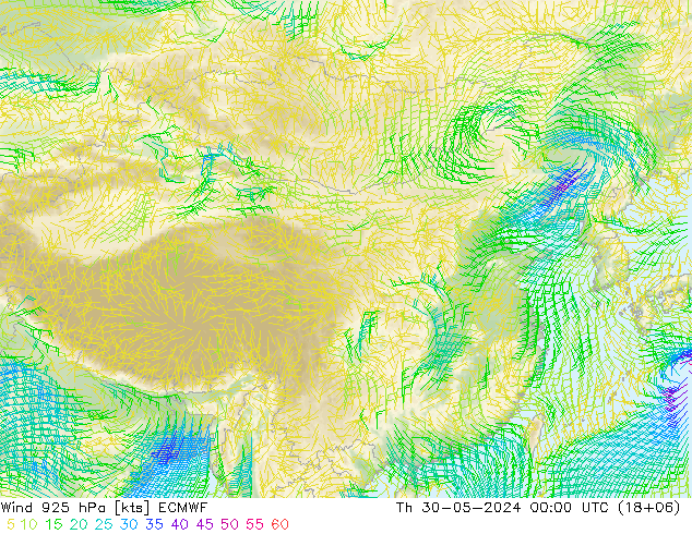 风 925 hPa ECMWF 星期四 30.05.2024 00 UTC