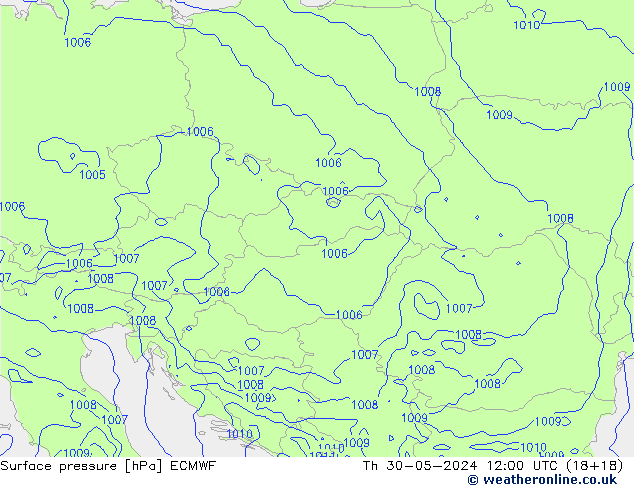 pressão do solo ECMWF Qui 30.05.2024 12 UTC