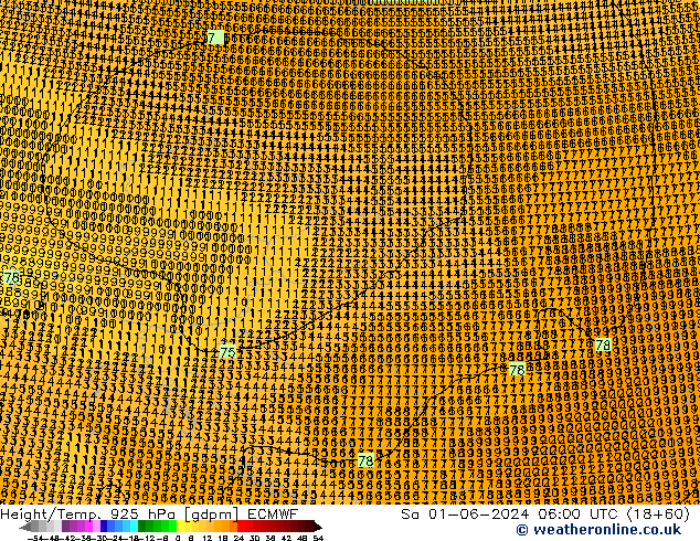 Height/Temp. 925 hPa ECMWF  01.06.2024 06 UTC