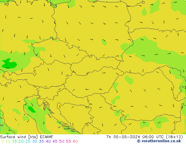 ветер 10 m ECMWF чт 30.05.2024 06 UTC