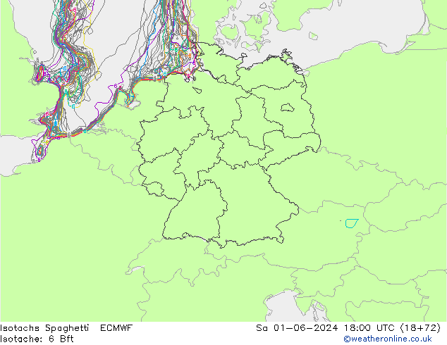Isotachs Spaghetti ECMWF sab 01.06.2024 18 UTC