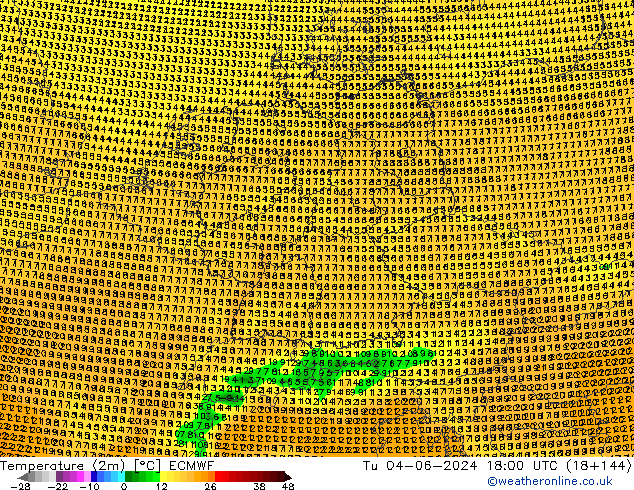 Temperatura (2m) ECMWF mar 04.06.2024 18 UTC