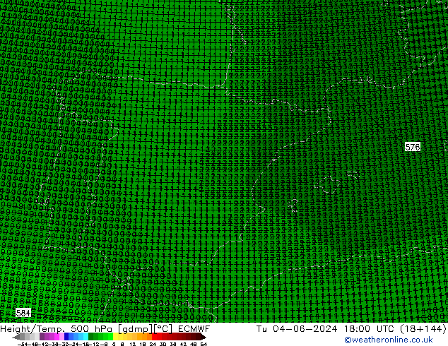 Height/Temp. 500 hPa ECMWF mar 04.06.2024 18 UTC