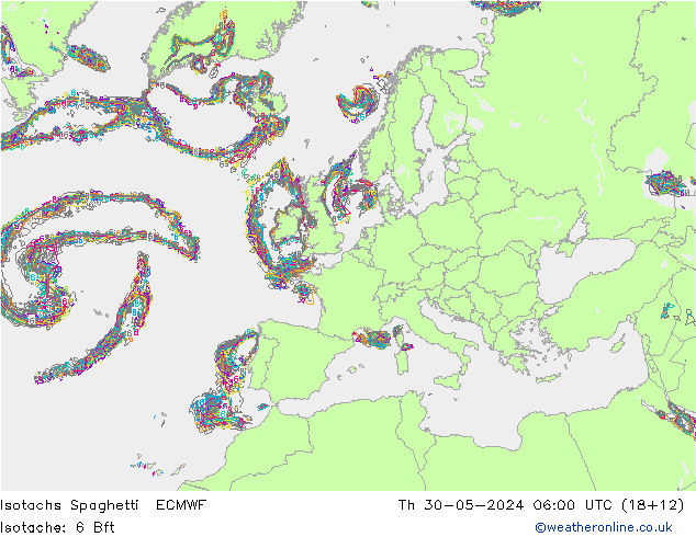 Isotachen Spaghetti ECMWF Do 30.05.2024 06 UTC