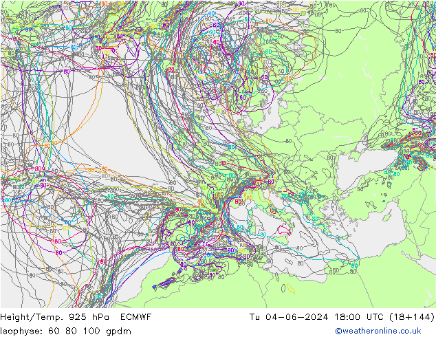 Geop./Temp. 925 hPa ECMWF mar 04.06.2024 18 UTC