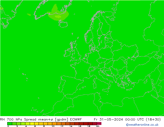 RH 700 hPa Spread ECMWF Fr 31.05.2024 00 UTC