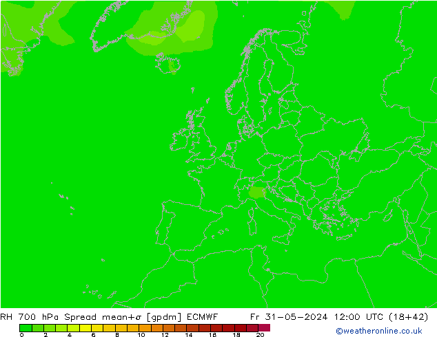 RV 700 hPa Spread ECMWF vr 31.05.2024 12 UTC