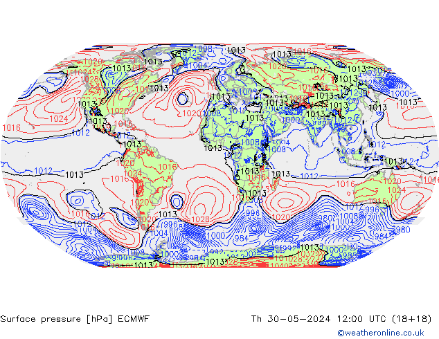 ciśnienie ECMWF czw. 30.05.2024 12 UTC