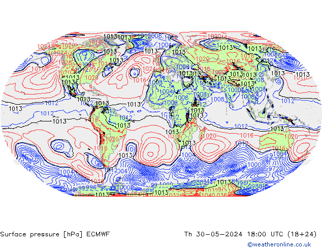 Yer basıncı ECMWF Per 30.05.2024 18 UTC