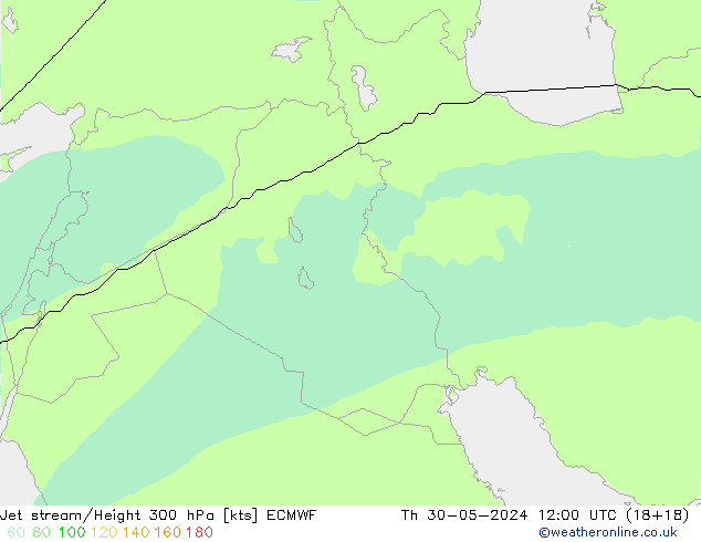 Jet stream ECMWF Qui 30.05.2024 12 UTC