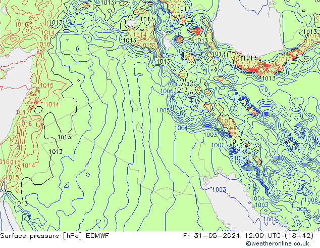 Surface pressure ECMWF Fr 31.05.2024 12 UTC