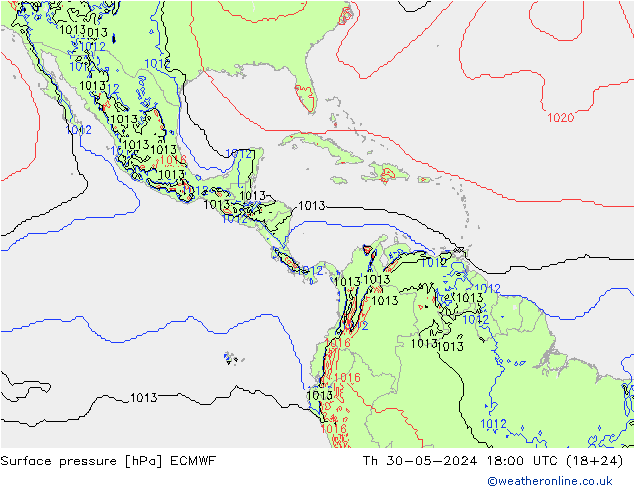 приземное давление ECMWF чт 30.05.2024 18 UTC