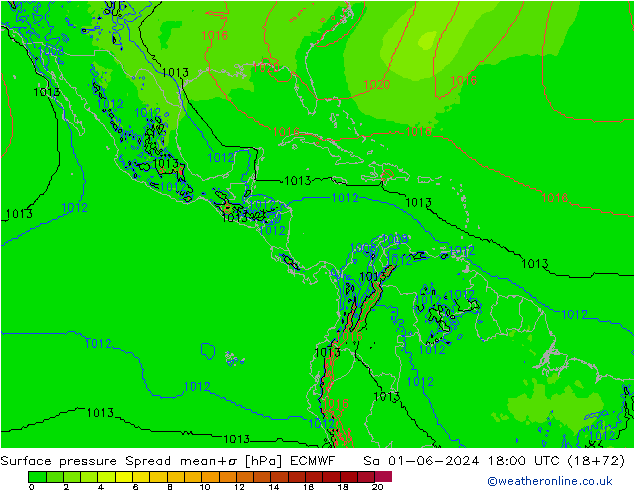 Bodendruck Spread ECMWF Sa 01.06.2024 18 UTC