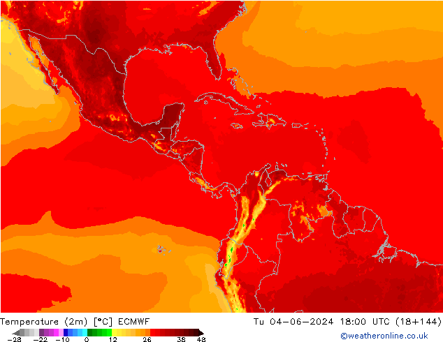 карта температуры ECMWF вт 04.06.2024 18 UTC
