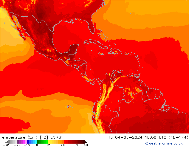 Temperatura (2m) ECMWF mar 04.06.2024 18 UTC