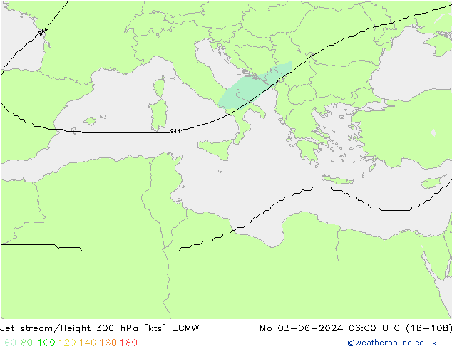 Jet Akımları ECMWF Pzt 03.06.2024 06 UTC