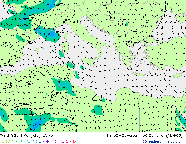Wind 925 hPa ECMWF Th 30.05.2024 00 UTC