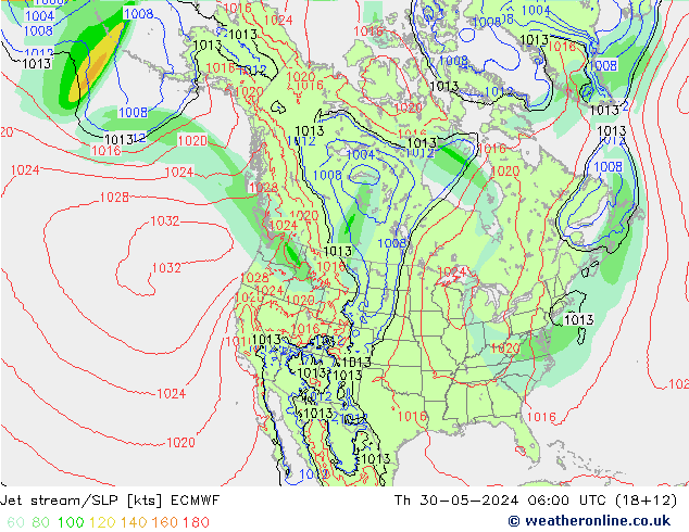 Polarjet/Bodendruck ECMWF Do 30.05.2024 06 UTC